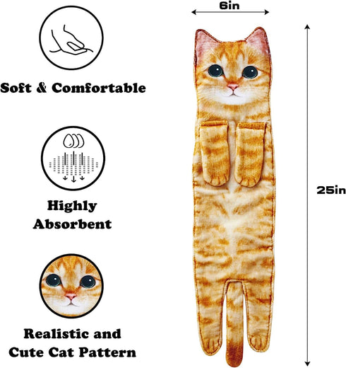 Cat Funny Hand Towels for Bathroom Kitchen